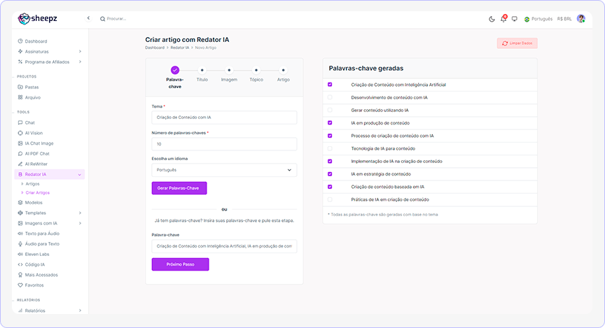 Redator IA: Criação de conteúdo com IA